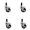 Service Caster 3'' Phenolic Swivel 1-1/4'' Expanding Stem Caster Set with Brake, 4PK SCC-EX20S314-PHS-TLB-114-4 - alternate 1